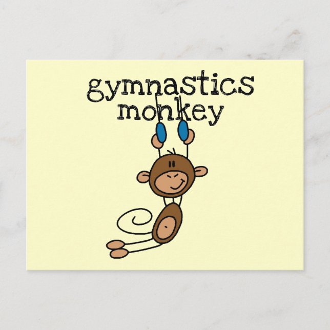 Gymnastics Monkey Tshirts och Gifts Vykort (Framsida)