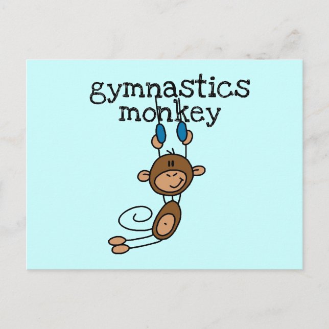 Gymnastics Monkey Vykort (Framsida)
