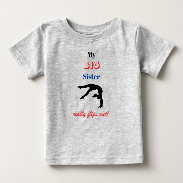 Gymnastics "My Big Sister" flips T-Shirt (Framsida)