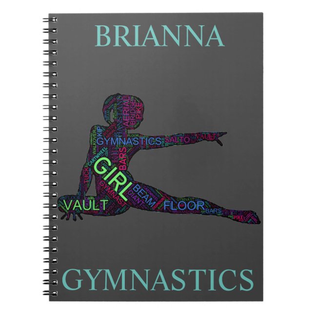 Gymnastics Ord Art Spiral Notebook Anteckningsbok (Framsidan)
