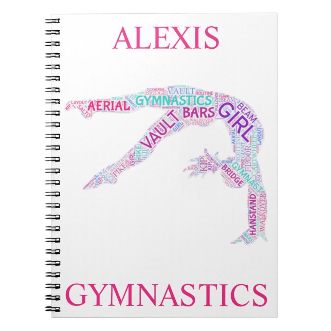 Gymnastics Ord Art Spiral Notebook Anteckningsbok (Framsidan)
