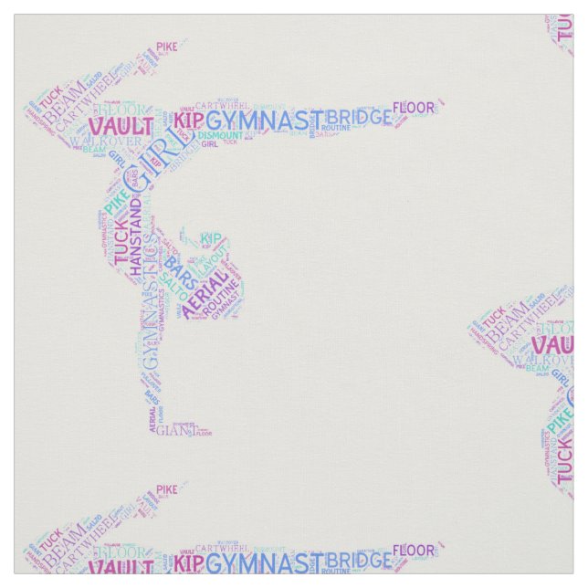 Gymnastics Ord Art Version 4 Fabric Tyg (Provkarta)