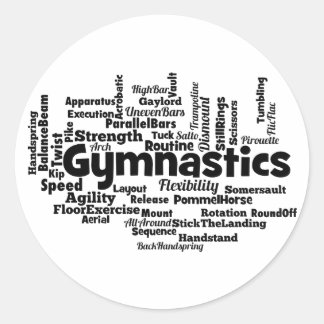 Gymnastics Ord Cloud Runt Klistermärke