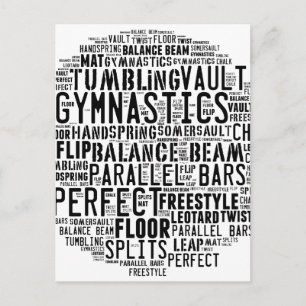 Gymnastics Ord Cloud Vykort