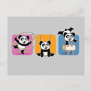 Gymnastics Pandas Vykort
