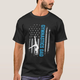 Gymnastics Pappa Gymnast Far Parish American Flagg T Shirt
