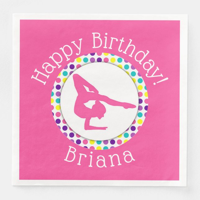 Gymnastics Party Papper Dinner Napkins Pappersservett (Framsida)