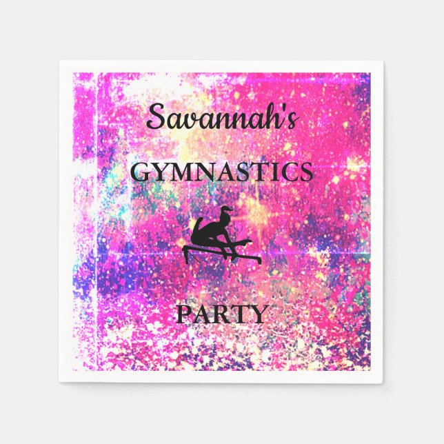 GYMNASTICS PARTY Personlig Set med 50 NAPKINS Pappersservett (Framsidan)