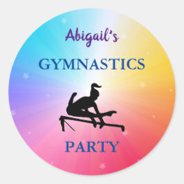 Gymnastics Party Rainbow Stars Stickers Runt Klistermärke