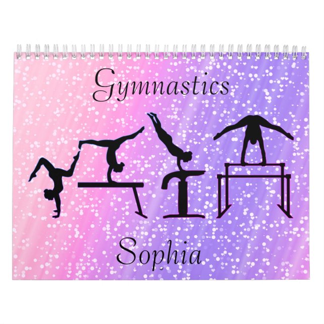 Gymnastics Pastel Rosa and Lila Calendar Kalender (Omslag)