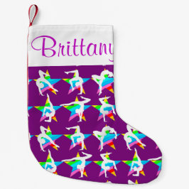 GYMNASTICS PERSONLIG FÖR lila ANPASSNINGSBAR Liten Julstrumpa