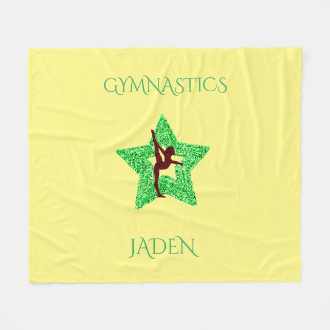 Gymnastics personlig-stjärna-filt. fleecefilt (Framsidan (Horisontell))