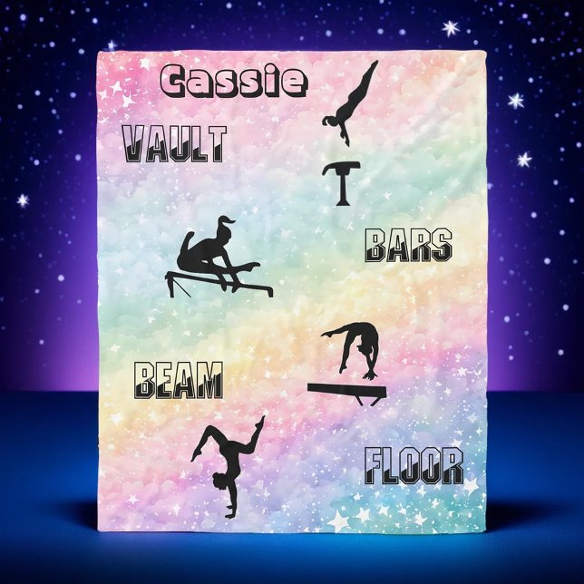 Gymnastics Personlig Vault, Pub, Beam och Golv Fleecefilt (Skapare uppladdad)