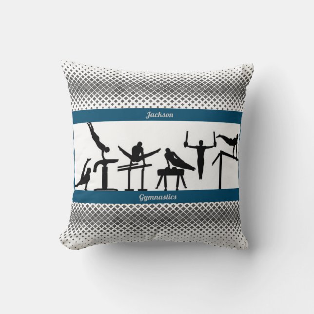 Gymnastics Pillow for Boys with Hans Namn Kudde (Framsida)