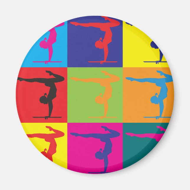 Gymnastics Pop Art Magnet (Framsidan)