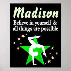 GYMNASTICS POSTER INSPIRATIONELL PERSONLIG AV GRÖN