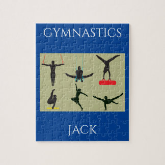"GYMNASTICS-pussel för pojkar med personlig namn Pussel