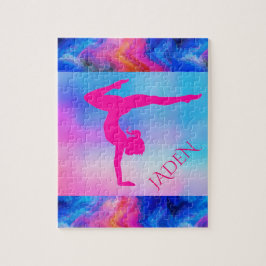 "GYMNASTICS"-pussel med eget namn. Pussel