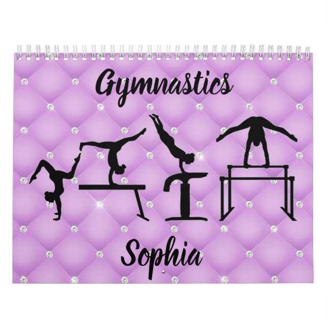 Gymnastics Quilac Lila Faux Rhinestone Kalender (Omslag)