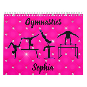 Gymnastics Quilted Shock rosa Faux Rhinestone Kalender