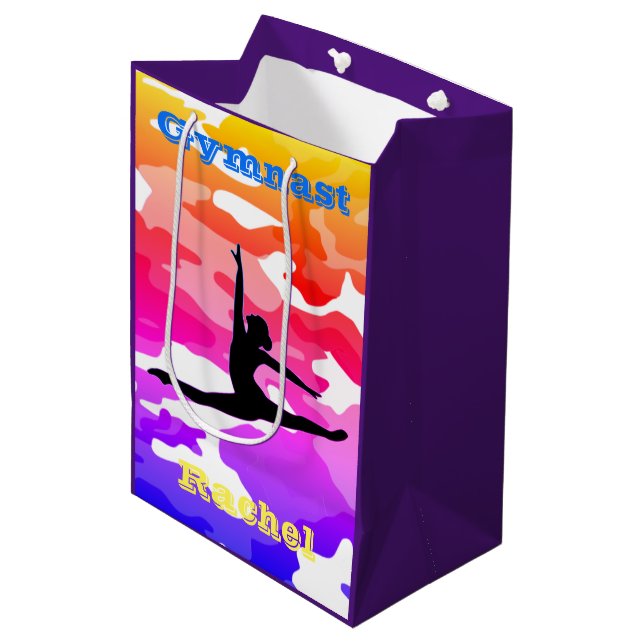 Gymnastics Rainbow Camo Gymnast Gift Bag (Framsidan Vinklad)