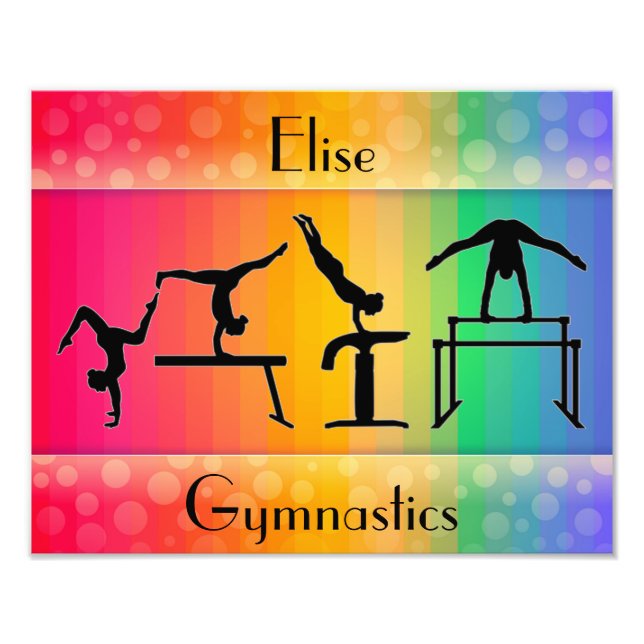 Gymnastics Rainbow w/ Girls Gymnastics Events Fototryck (Framsidan)