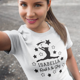 Gymnastics Reach for Stars Monogram Namn T Shirt