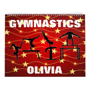 Gymnastics Red/Guld Stars Calendar Kalender