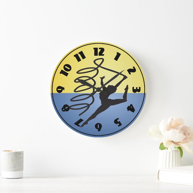 Gymnastics Ribbon Routine Clock Stor Klocka (Skapare uppladdad)