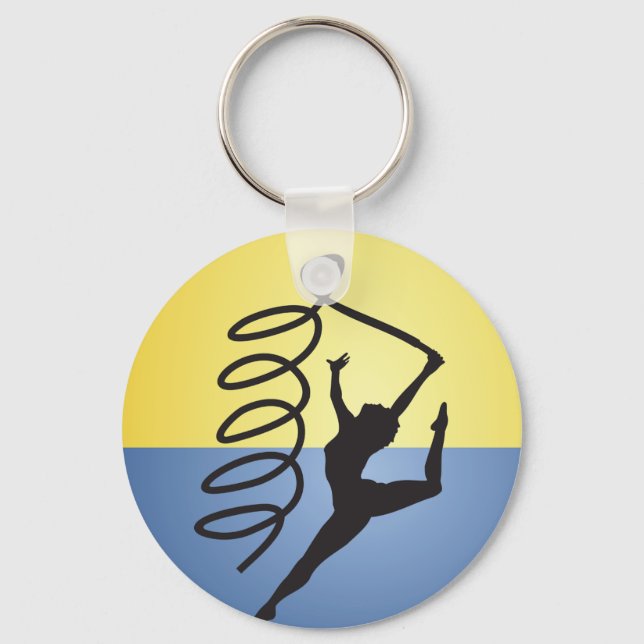 Gymnastics Ribbon Routine Keychain Nyckelring (Framsida)
