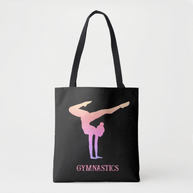 Gymnastics Rosa Glitter Personlig Tygkasse (Framsida)
