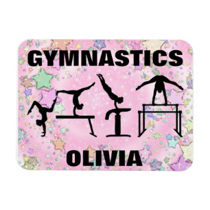 Gymnastics Rosa Gnistra Swirls and Stars Magnet