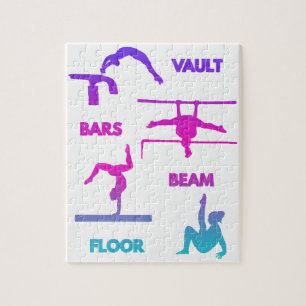 Gymnastics Rosa Lila Turquise Vault Pub Beam Pussel