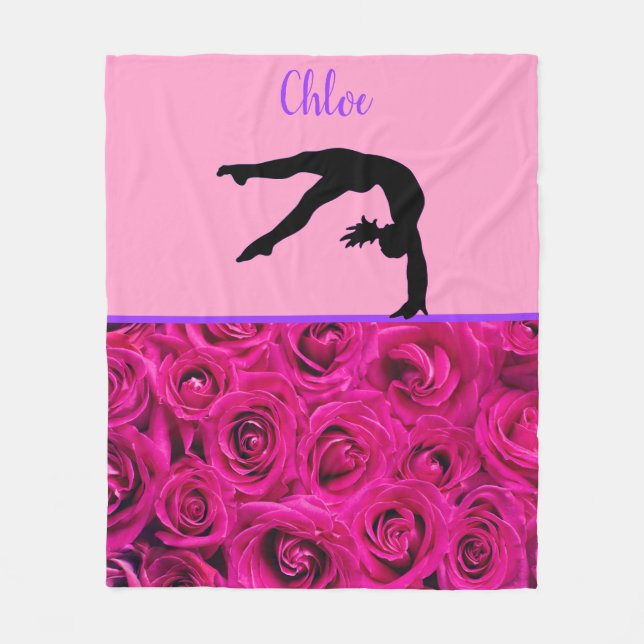 Gymnastics Rosa ros Fleece Blanket (Framsidan)