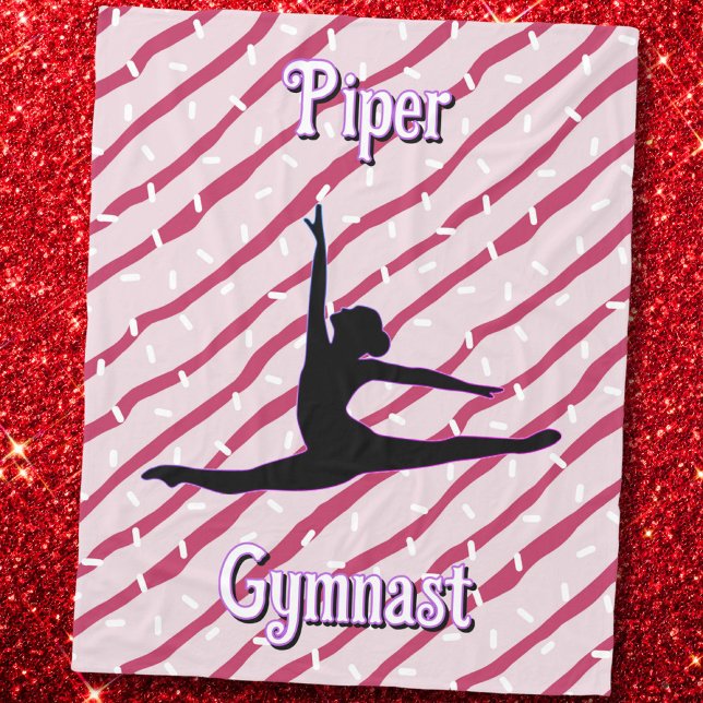 Gymnastics Rosa White Peppermint Candy Sprinkle Fleecefilt (Reach for the stars this holiday season! ✨🌟 You are a gymnast with limitless potential. 🤸‍♀️)