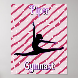 Gymnastics Rosa White Peppermint Candy Sprinkle Poster