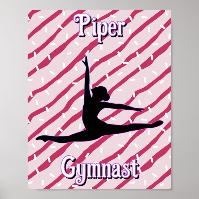 Gymnastics Rosa White Peppermint Candy Sprinkle Poster (Framsidan)