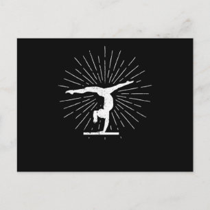 Gymnastics Silhouette Funny Gymnast Sport Vykort