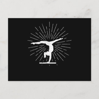 Gymnastics Silhouette Funny Gymnast Sport Vykort