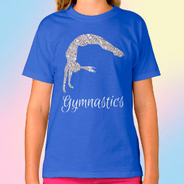Gymnastics Silver Shimmer Back HandSpring T Shirt