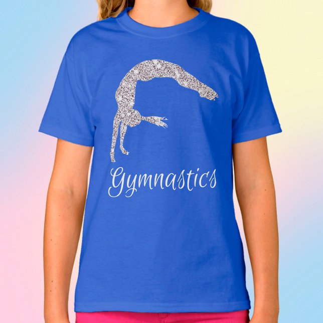 Gymnastics Silver Shimmer Back HandSpring T Shirt (Skapare uppladdad)