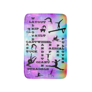Gymnastics Skills Crosswords Bath Mat Badrumsmatta