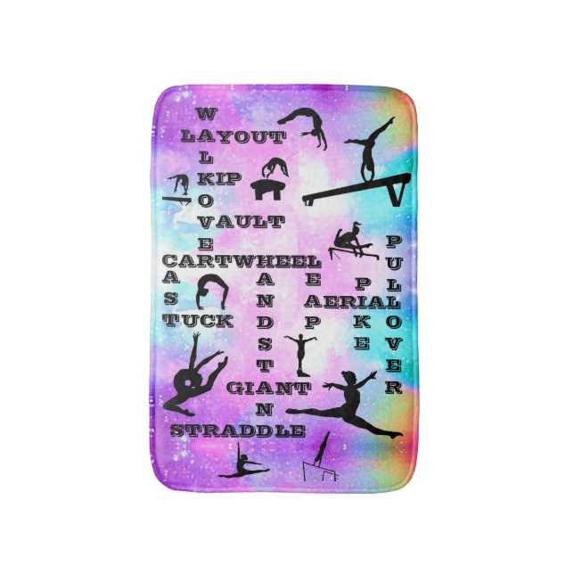 Gymnastics Skills Crosswords Bath Mat Badrumsmatta (Framsidan (Vertikal))
