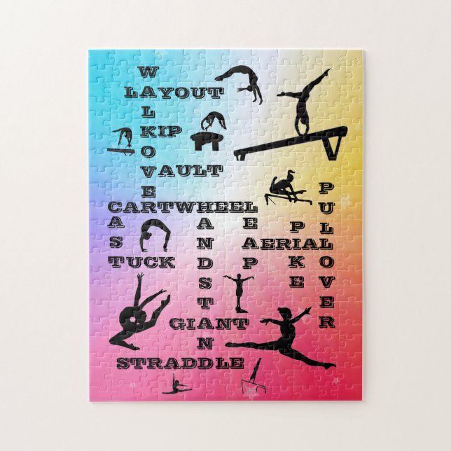 Gymnastics Skills Crosswords Rainbow Stars Pussel (Vertikal)