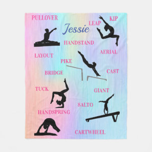 Gymnastics Skills Fleece Blanket w/ Namn
