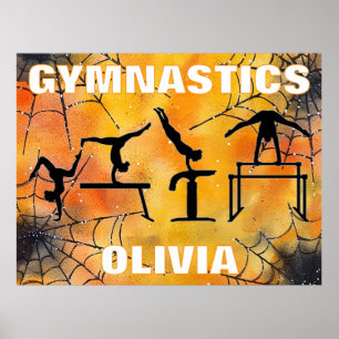 Gymnastics Spooky Spindelnät Halloween Poster