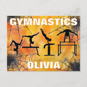 Gymnastics Spooky Spindelnät Halloween Vykort