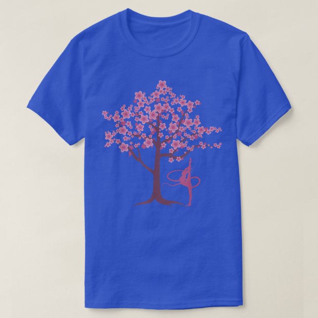 Gymnastics Sport Cherry Blommar Träd Sakura Acroba T Shirt (Design framsida)