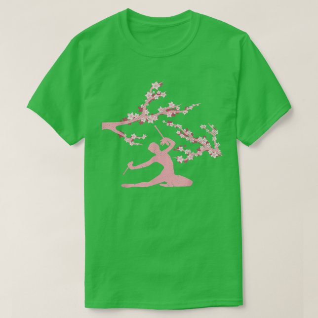 Gymnastics Sport Sakura Cherry Blommar Acrobat Gym T Shirt (Design framsida)