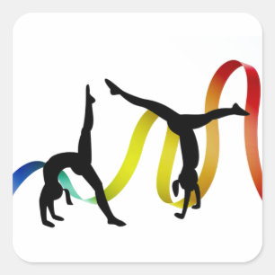 Gymnastics Stickers Fyrkantigt Klistermärke